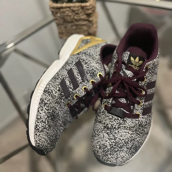 adidas | Shoes | Adidas Burgundy And Gold Trainers | Poshmark